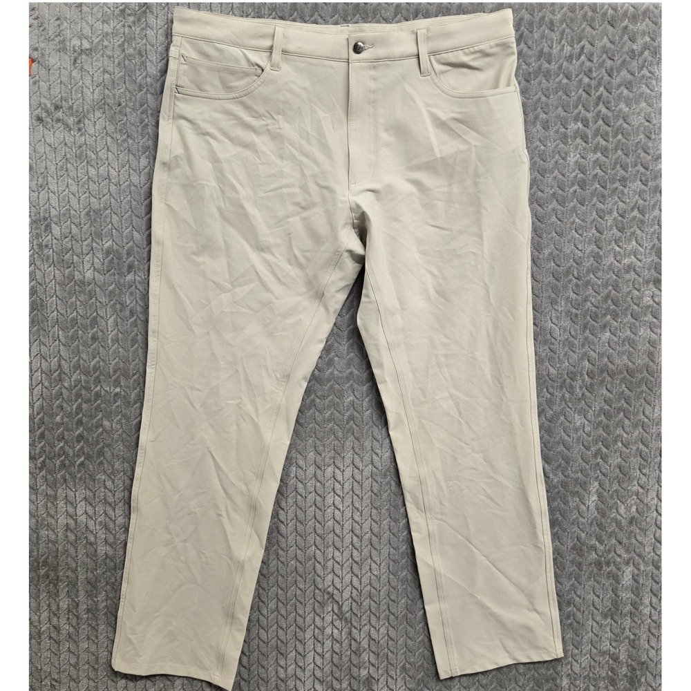 FootJoy FJ Athletic Fit Golf Pants Mens 38x32 Khaki Stretch Performance EUC